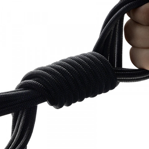 
„Flash 2“ USB-A - USB-C 100 W 1 m patvarus kabelis – juodas
