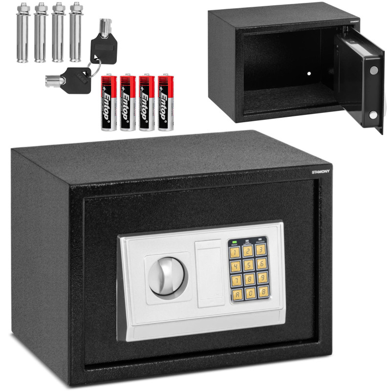 Namų elektroninis seifas kodui ir raktui 35x25x25 cm