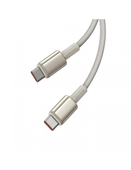 
Volframo aukso USB-C 100W 2m kabelis – auksinis
