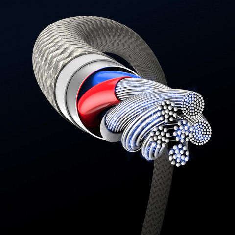 
Volframo aukso USB-C 100W 2m kabelis – auksinis
