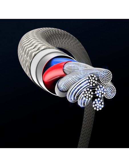 
Volframo aukso USB-C 100W 2m kabelis – auksinis
