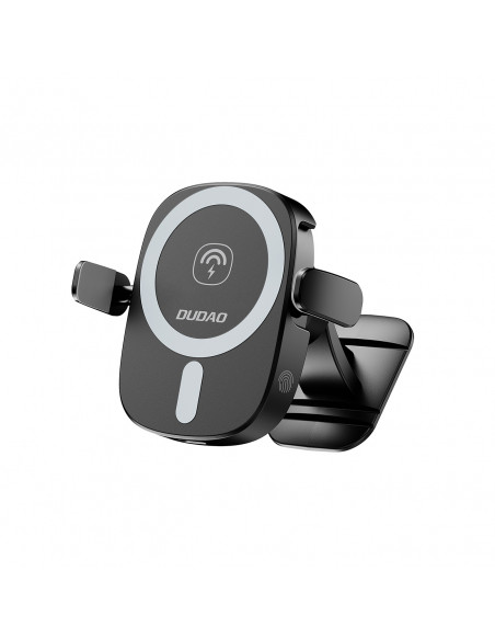 
Automobilinis telefono laikiklis su indukciniu įkrovikliu, skirtas prietaisų skydelio grotelėms, 15 W - juodas
