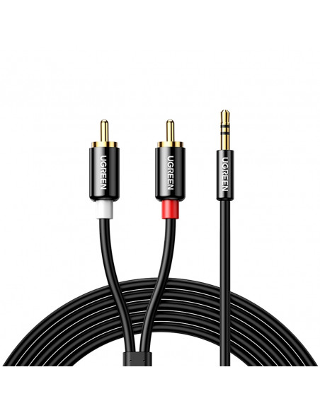 
Garso kabelis su mini lizdu (kištukas) - 2RCA (kištukas) 1 m - juodas
