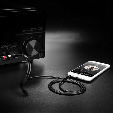 
Garso kabelis su mini lizdu (kištukas) - 2RCA (kištukas) 1 m - juodas
