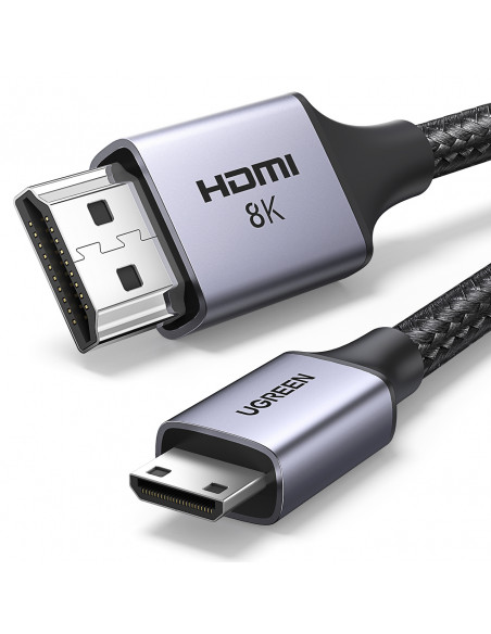
Mini HDMI kabelis - HDMI 2.1 8K 1 m - pilkas
