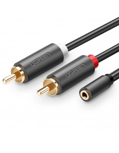 
Garso kabelis, mini lizdas 3,5 mm (lizdas) - 2 RCA (vyras), 1 m - pilkas
