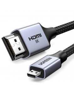 
Mikro HDMI kabelis - HDMI 2.1 8K 1 m - pilkas

