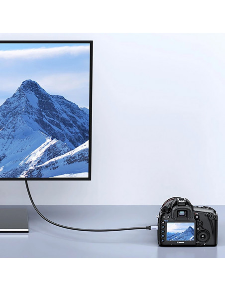 
Mikro HDMI kabelis - HDMI 2.1 8K 1 m - pilkas
