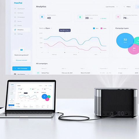 
Mikro HDMI kabelis - HDMI 2.1 8K 1 m - pilkas
