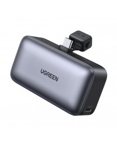 
5000mAh nešiojamas akumuliatorius su integruota USB-C (vyriškas / moteriškas) jungtimi – pilkas
