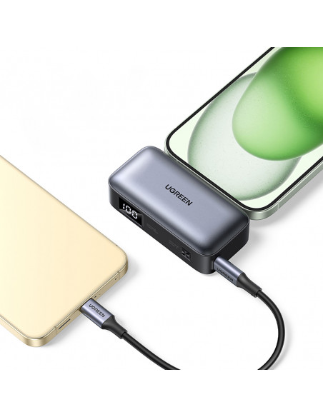 
5000mAh nešiojamas akumuliatorius su integruota USB-C (vyriškas / moteriškas) jungtimi – pilkas

