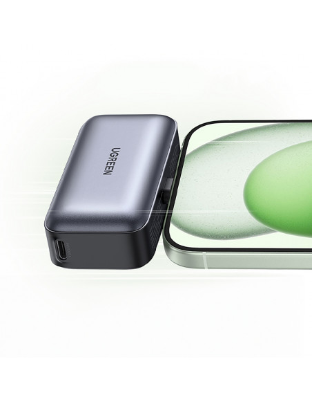 
5000mAh nešiojamas akumuliatorius su integruota USB-C (vyriškas / moteriškas) jungtimi – pilkas
