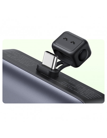 
5000mAh nešiojamas akumuliatorius su integruota USB-C (vyriškas / moteriškas) jungtimi – pilkas
