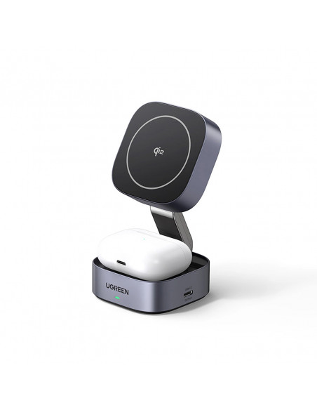 
3in1 „MagSafe Qi2 USB-C“ belaidis įkroviklis telefonui ir ausinėms – juodas
