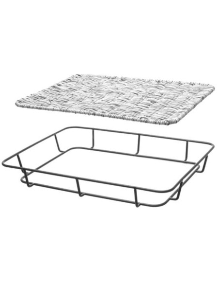 Krepšinis duonos padėklas su nerūdijančio plieno rėmu pilkas melanžas 400x300x50 mm - Hendi 426524 Krepšinis duonos padėklas su nerūdijančio plieno rėmu pilkas melanžas 400x300x50 mm - Hendi 426524