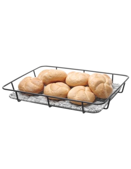 Krepšinis duonos padėklas su nerūdijančio plieno rėmu pilkas melanžas 400x300x50 mm - Hendi 426524 Krepšinis duonos padėklas su nerūdijančio plieno rėmu pilkas melanžas 400x300x50 mm - Hendi 426524