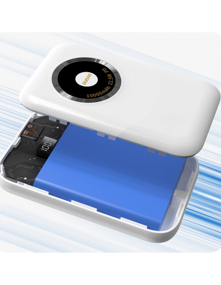 
Įkroviklis K21 Mini 10000mAh 22.5W USB-A / USB-C - smėlio spalvos
