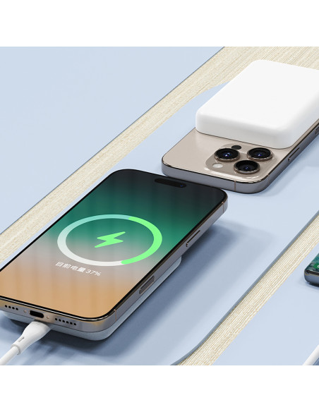 
Nešiojamoji baterija K26S 5000mAh 20W USB-A / USB-C / MagSafe - balta
