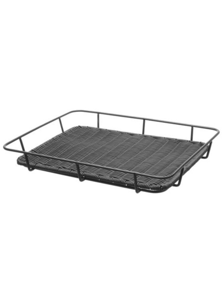 Krepšinis duonos padėklas su nerūdijančio plieno rėmu juodas 400x300x50 mm - Hendi 426555 Krepšinis duonos padėklas su nerūdijančio plieno rėmu juodas 400x300x50 mm - Hendi 426555