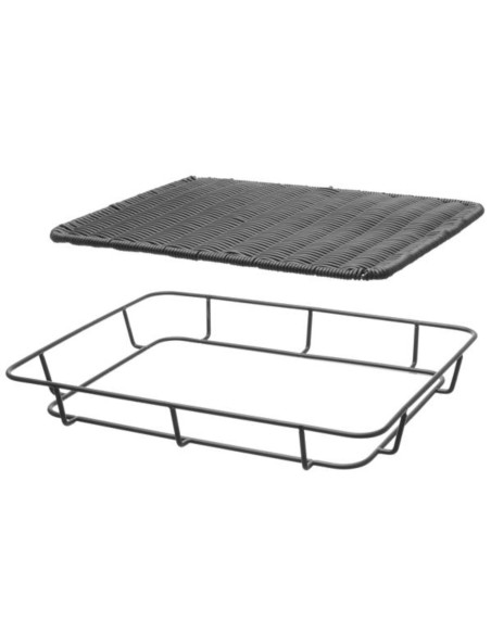 Krepšinis duonos padėklas su nerūdijančio plieno rėmu juodas 400x300x50 mm - Hendi 426555 Krepšinis duonos padėklas su nerūdijančio plieno rėmu juodas 400x300x50 mm - Hendi 426555