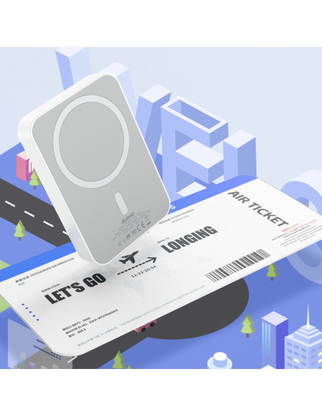 
Nešiojamoji baterija K26 10000mAh 20W USB-A / USB-C / MagSafe - balta
