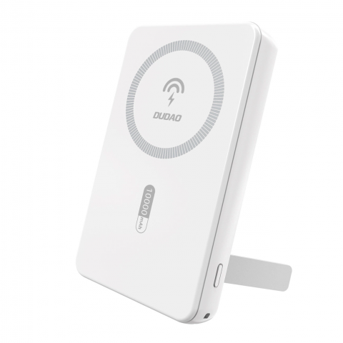 
K14S+ 10000mAh išorinė baterija su 20W stovu USB-A / USB-C / MagSafe - balta
