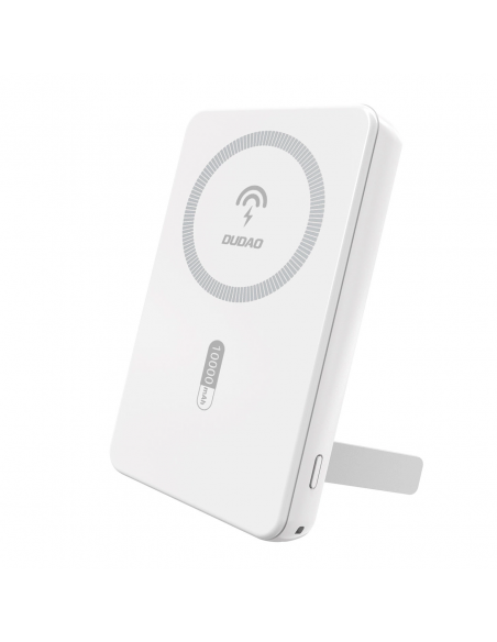 
K14S+ 10000mAh išorinė baterija su 20W stovu USB-A / USB-C / MagSafe - balta
