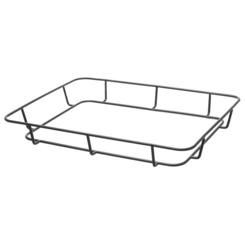 Krepšinis duonos padėklas su nerūdijančio plieno rėmu juodas 400x300x50 mm - Hendi 426555