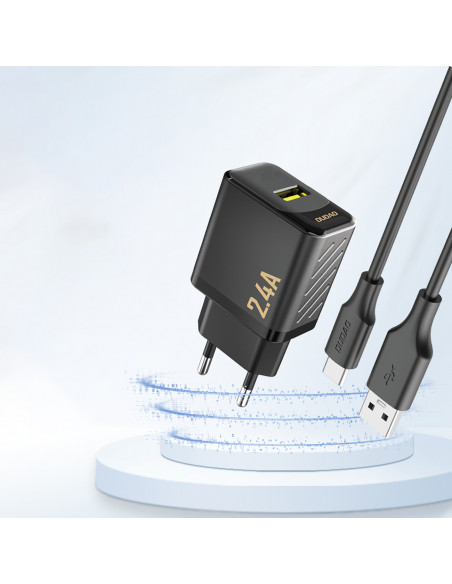 
2,4 A USB-A sieninis įkroviklis – juodas
