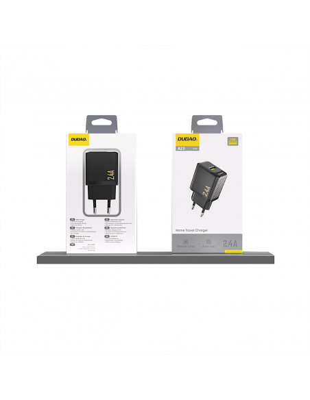 
2,4 A USB-A sieninis įkroviklis – juodas
