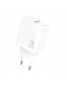 
2,4 A USB-A sieninis įkroviklis – baltas

