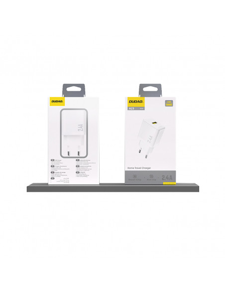 
2,4 A USB-A sieninis įkroviklis – baltas
