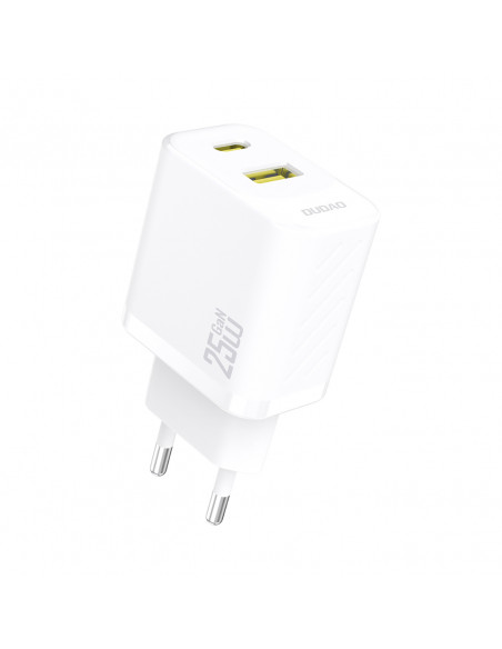 
25 W greitas sieninis įkroviklis USB-A USB-C – baltas
