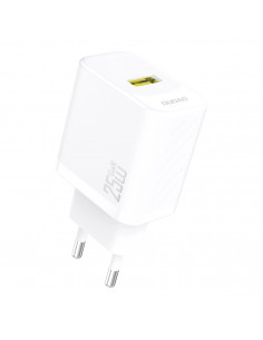 
GaN 25W USB-A sieninis įkroviklis – baltas
