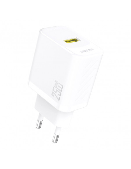 
GaN 25W USB-A sieninis įkroviklis – baltas
