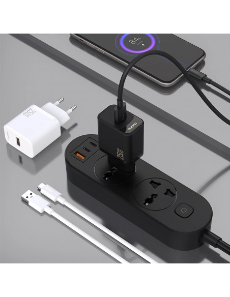 
GaN 25W USB-A sieninis įkroviklis – baltas
