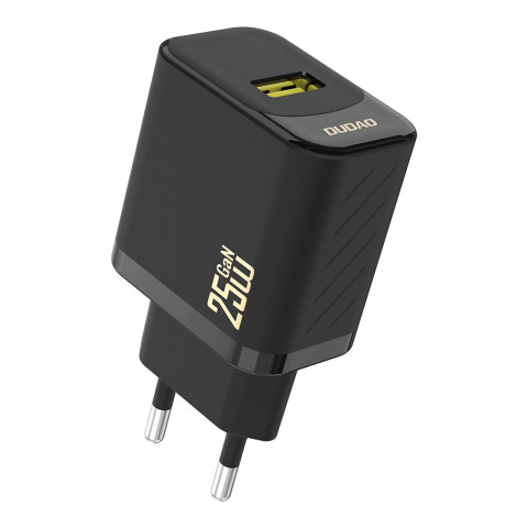 
GaN 25W USB-A sieninis įkroviklis – juodas
