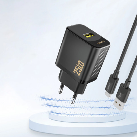 
GaN 25W USB-A sieninis įkroviklis – juodas
