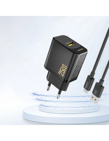 
GaN 25W USB-A sieninis įkroviklis – juodas
