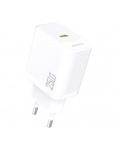 
25 W GaN USB-C sieninis įkroviklis – baltas
