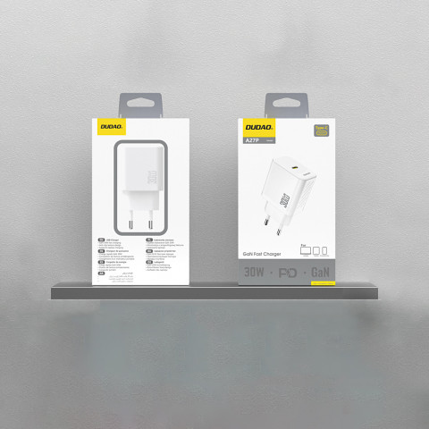 
30 W PD GaN USB-C greitasis sieninis įkroviklis – baltas
