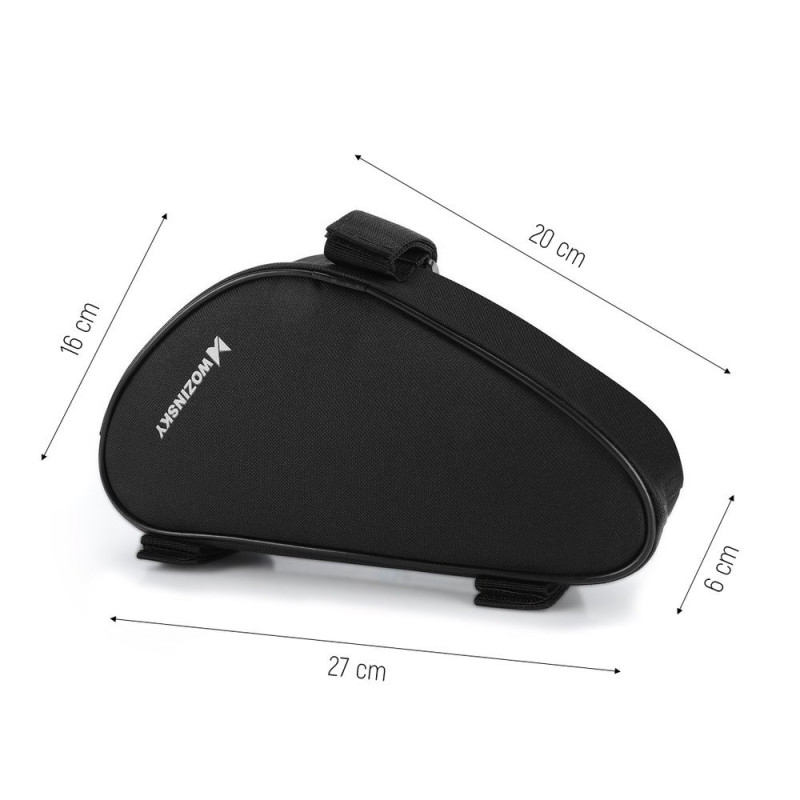 Dviračio rėmo krepšys 1,5 l juodas