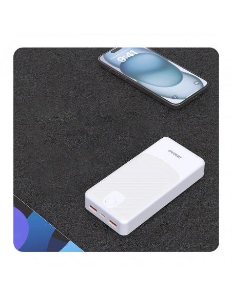 
Išorinė baterija K10Pro 20000mAh 2.4A USB-A - balta
