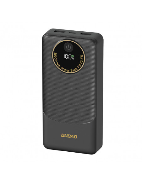 
Nešiojamoji baterija K12Pro 20000mAh 22.5W PD USB-A USB-C - juoda
