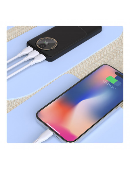 
Nešiojamoji baterija K12Pro 20000mAh 22.5W PD USB-A USB-C - juoda
