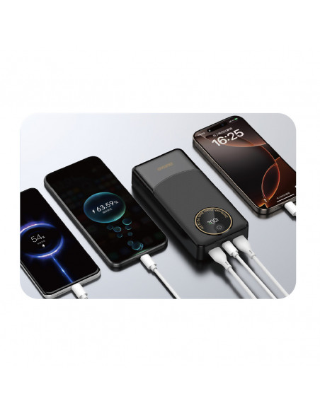 
Nešiojamoji baterija K12Pro 20000mAh 22.5W PD USB-A USB-C - juoda
