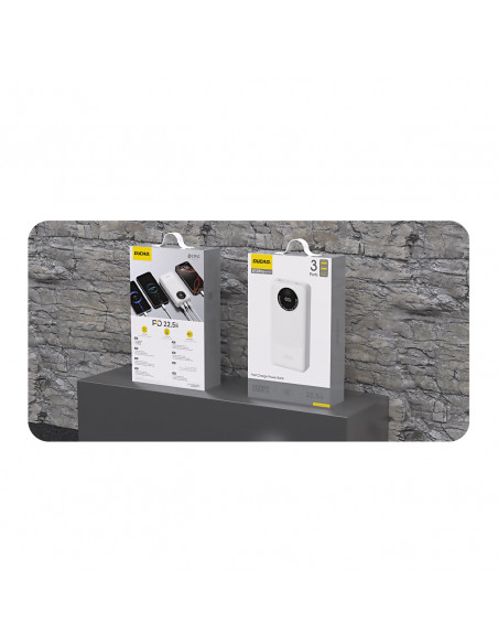 
Nešiojamoji baterija K12Pro 20000mAh 22.5W PD USB-A USB-C - balta
