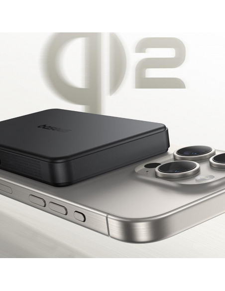 
„Airpow II“ 10000mAh „Qi2 MagSafe“ išorinė baterija, 22,5 W, su USB-C laidu, 20 V, 3 A, 30 cm – juoda
