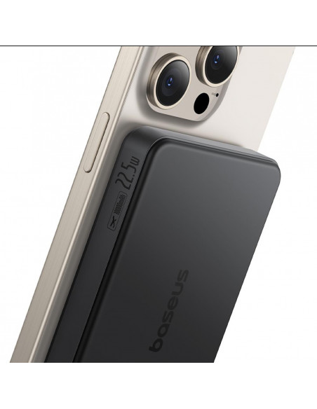 
„Airpow II“ 10000mAh „Qi2 MagSafe“ išorinė baterija, 22,5 W, su USB-C laidu, 20 V, 3 A, 30 cm – juoda
