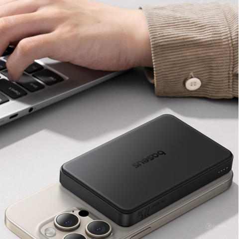 
„Airpow II“ 10000mAh „Qi2 MagSafe“ išorinė baterija, 22,5 W, su USB-C laidu, 20 V, 3 A, 30 cm – juoda
